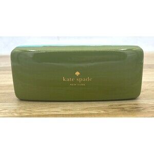 Kate Spade NY Eyeglass Sunglasses Hard Shell Case Only Lens Cloth Green Blue EUC